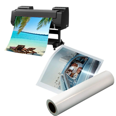 Papel fotográfico de grande formato impermeável a jato de tinta metálico brilhante rolo 250gm