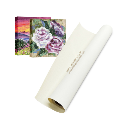 Rolo de tela Matte PolyCotton 380gsm, largura 36-60 polegadas, para impressão Latex UV