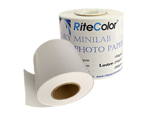 Rolo lustroso do papel da foto do laboratório seco poroso impermeável do micro RC para Epson Fuji DX100