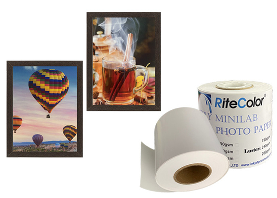 Resina seca imediata impressora a jato de tinta revestida de Minilab Luster Photo Paper For Fuji Epson